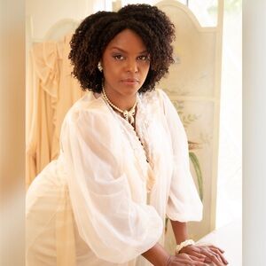 Vintage Sheer Chiffon Dressing Robe- Editorial Styled- Bridal Balletcore Muse